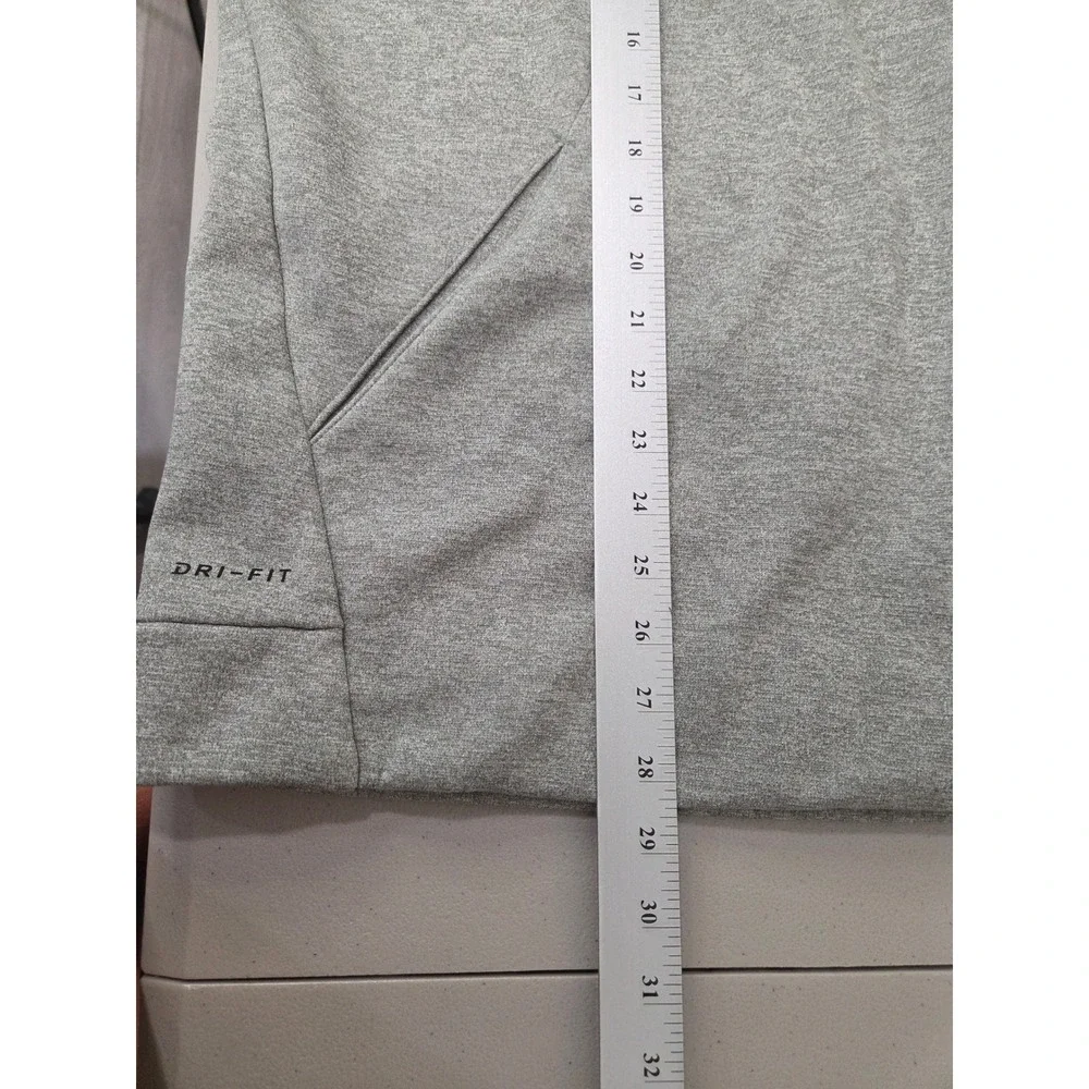 Nike Dri-FIT Therma Hoodie Mens XL Gray Black‎ Big Swoosh Pullover Sweatshirt